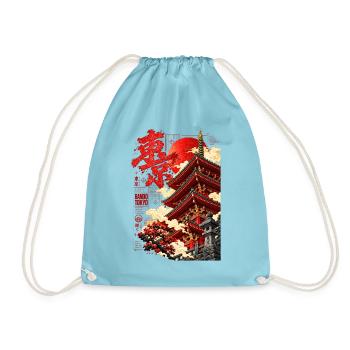 Tokyo Tempel Pagode Japan Streetwear - Turnbeutel - Aqua - Vorne
