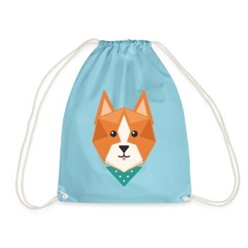 Geometrischer Fuchs - Turnbeutel - Aqua - Vorne