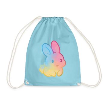 Pastell-Regenbogenhase - Turnbeutel - Aqua - Vorne