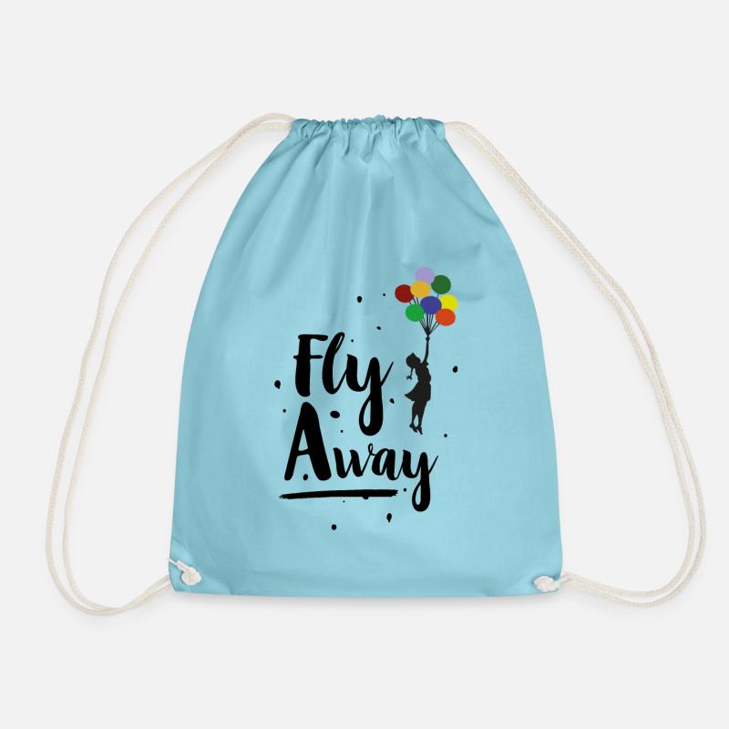 Fly away - Drawstring Bag - aqua