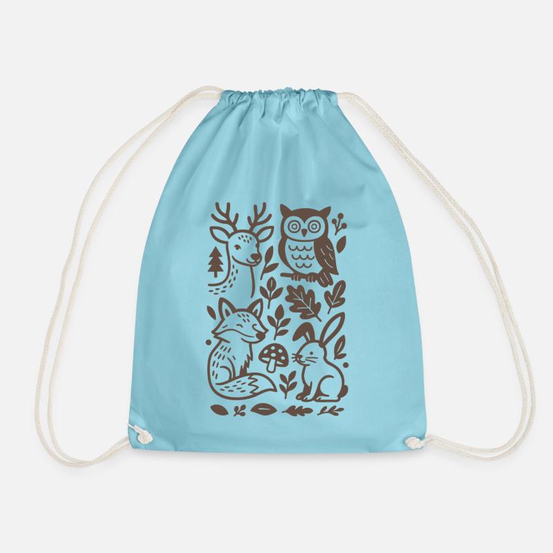 forest animals - Turnbeutel - Aqua