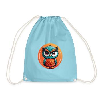 Petit hibou mignon dans la roue de couleur hibou Design - Sac de sport léger - aqua - Devant