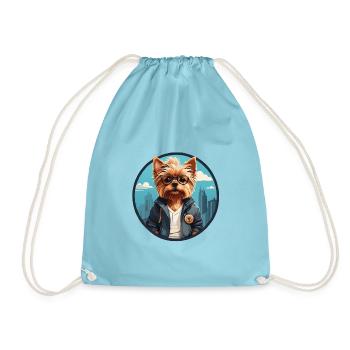 Yorkshire Yorkshire Terrier cool avec lunettes de soleil - Sac de sport léger - aqua - Devant