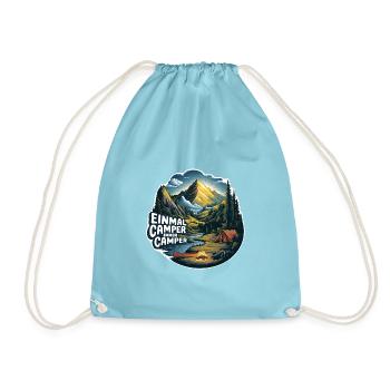 Einmal Camper immer Camper Naturerlebnis pur - Turnbeutel - Aqua - Vorne