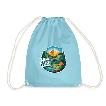 Einmal Camper immer Camper Naturerlebnis pur - Turnbeutel - Aqua - Vorne