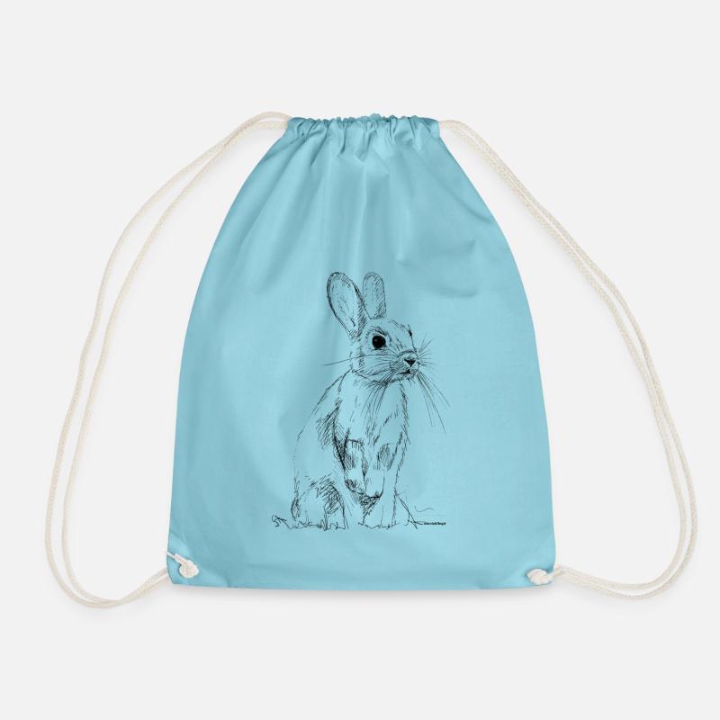 Rabbit - Drawstring Bag - aqua
