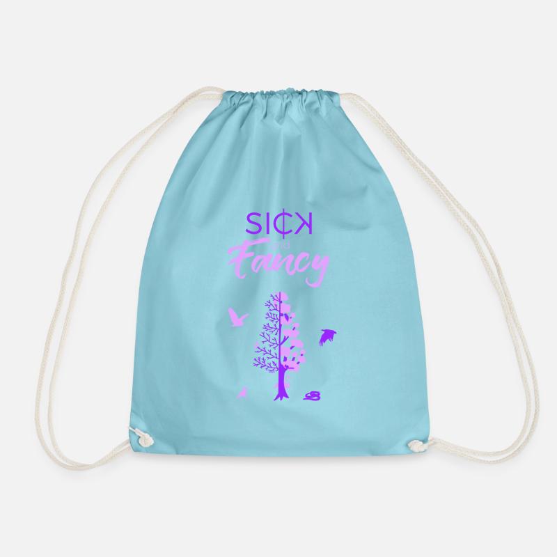 Sick and Fancy, Logo with Tree - Turnbeutel - Aqua