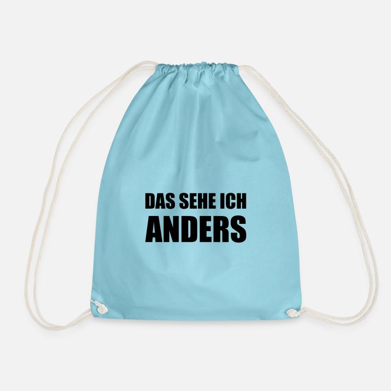 Design "DAS SEHE ICH .. ANDERS" - zweizeilig - Turnbeutel - Aqua