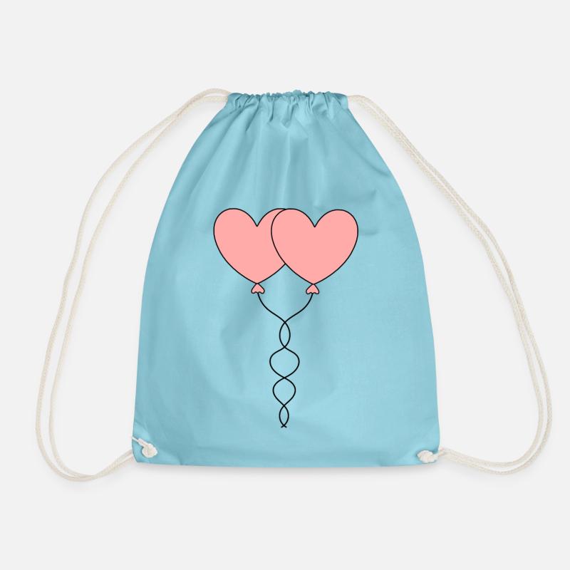 rosarotes Herz Herz rosa rot Geschenk Valentinstag - Turnbeutel - Aqua