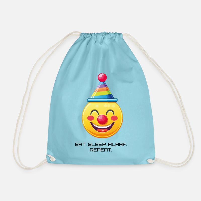 Clown Face with Saying: Eat Sleep Alaaf Repeat - Drawstring Bag - aqua