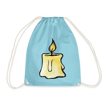 Goldenes Kerzenleuchten - Turnbeutel - Aqua - Vorne