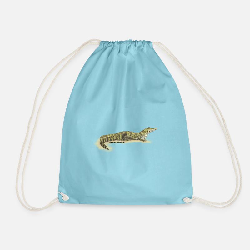 Baba (Caiman crocodilus) - Drawstring Bag - aqua