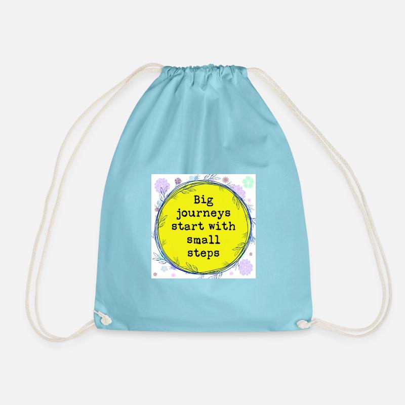 Small steps - Drawstring Bag - aqua