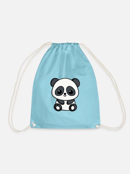 Süßer Chibi-Panda | Niedliches Panda-Design - Turnbeutel - Aqua