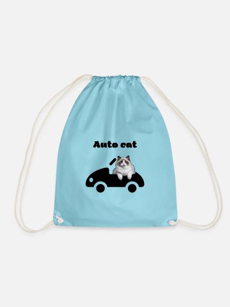 Auto Cat süße Katze Ragdoll im Cabrio - Turnbeutel - Aqua