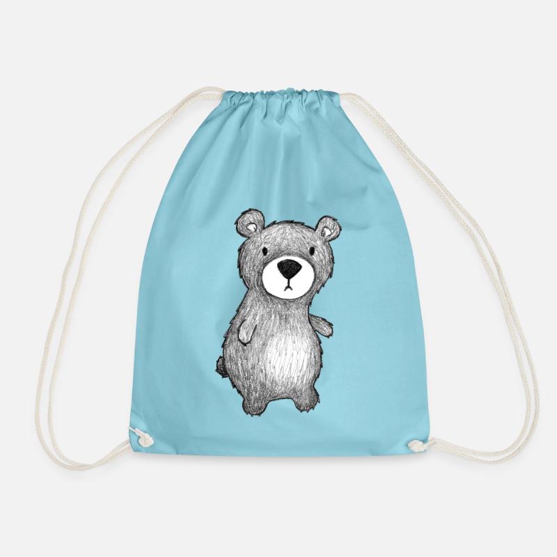 Teddy Bear - Drawstring Bag - aqua