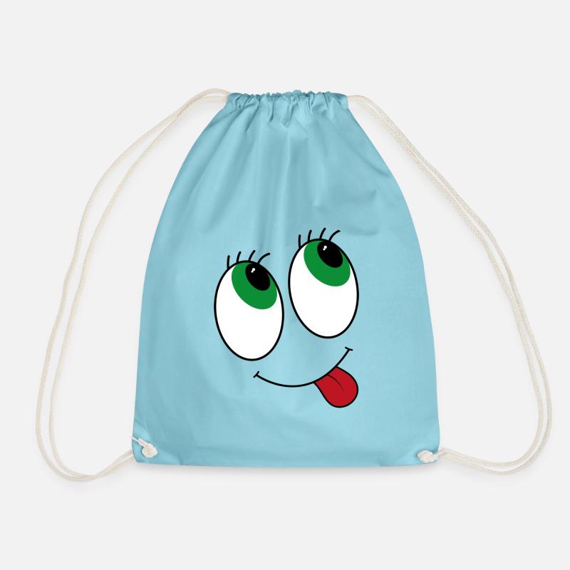 Comic-style eyes - Drawstring Bag - aqua
