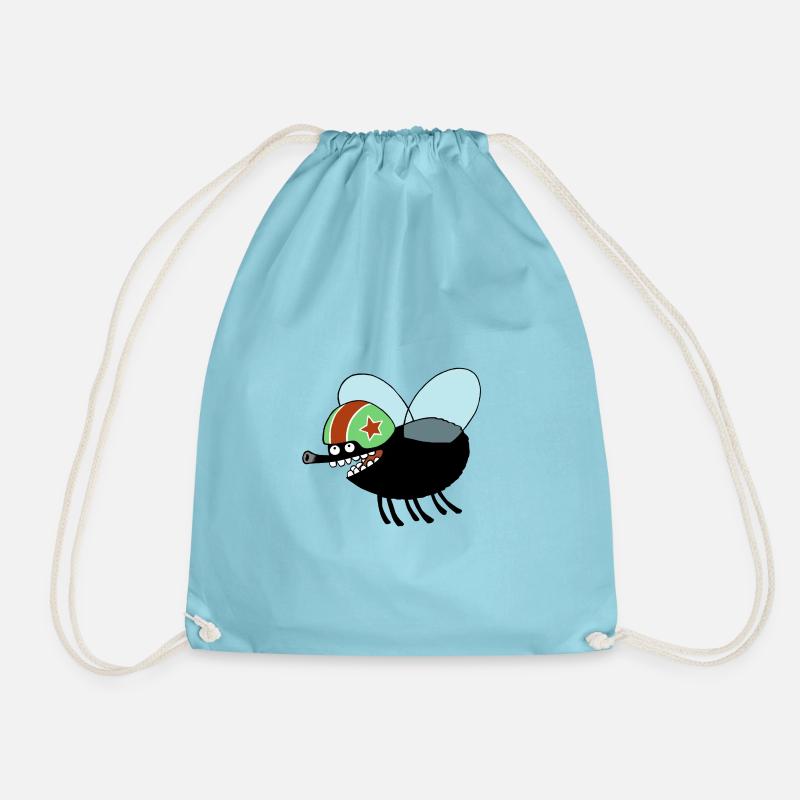 flying fly - Drawstring Bag - aqua
