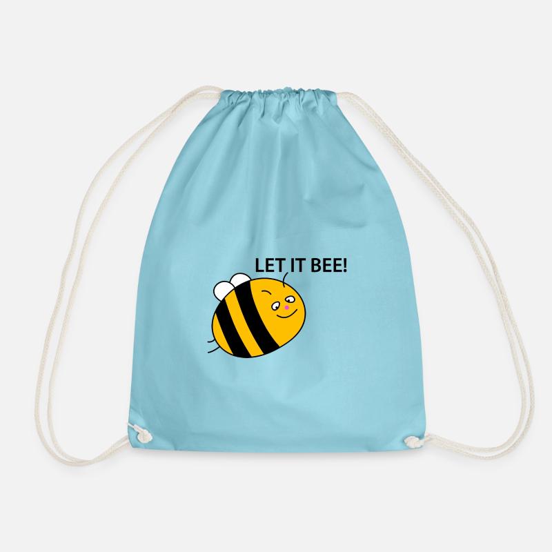 Funny bee - Drawstring Bag - aqua