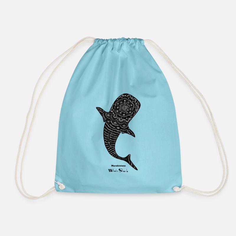 Morocco - Whale Shark - II - Drawstring Bag - aqua