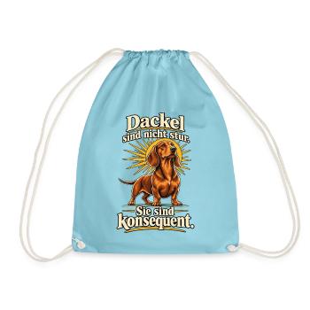 Dackelbesitzer Dackel Spruch Stur Humor - Turnbeutel - Aqua - Vorne