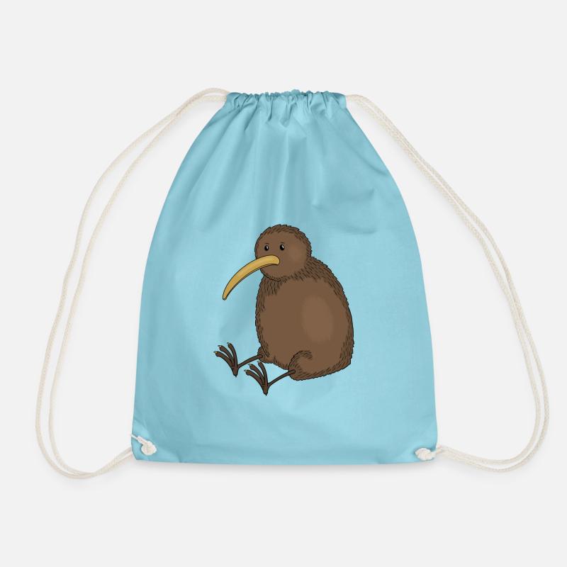 Kiwi Bird - Drawstring Bag - aqua