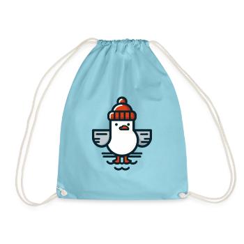 Mouette de la mer du Nord avec bonnet T-shirt - Sac de sport léger - aqua - Devant