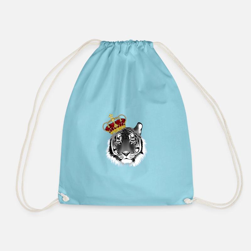 Cooler Tiger mit Krone - Turnbeutel - Aqua