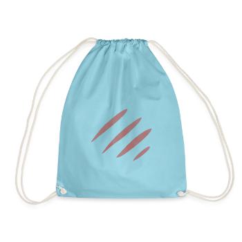 Three red scratch marks - Drawstring Bag - aqua - Front