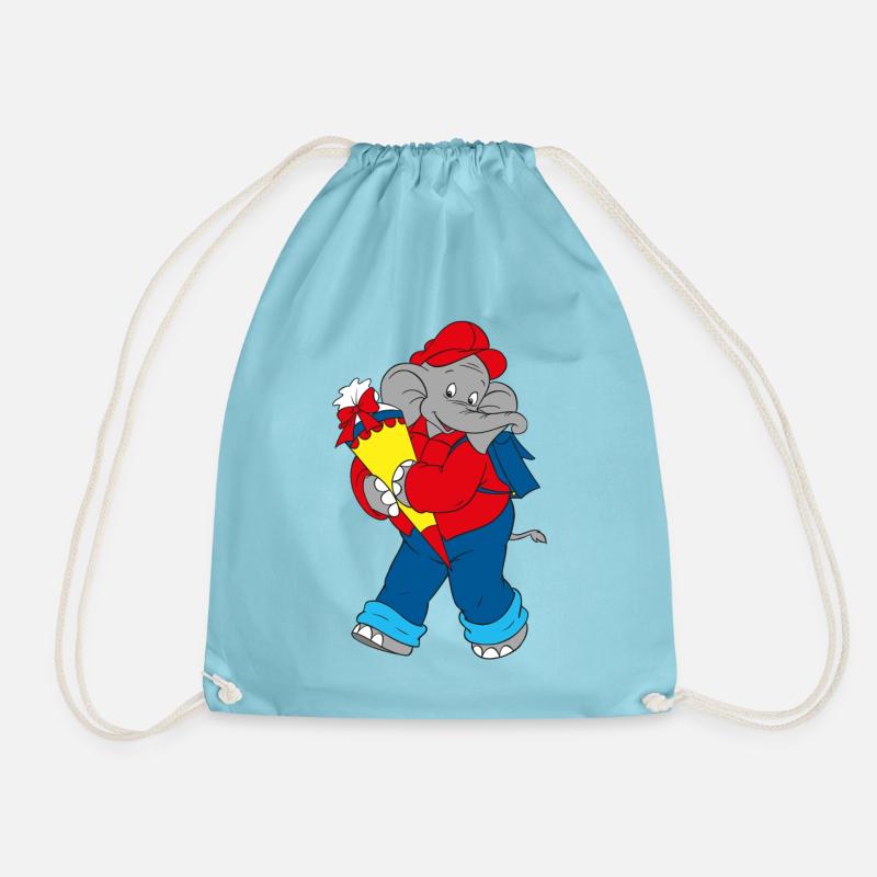 Benjamin Blümchen mit Schultüte - Turnbeutel - Aqua