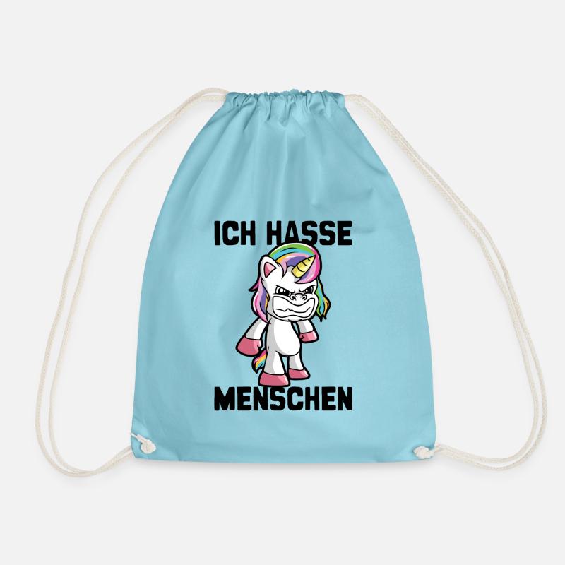 Ich Hasse Menschen Wütendes Einhorn Geschenk - Turnbeutel - Aqua
