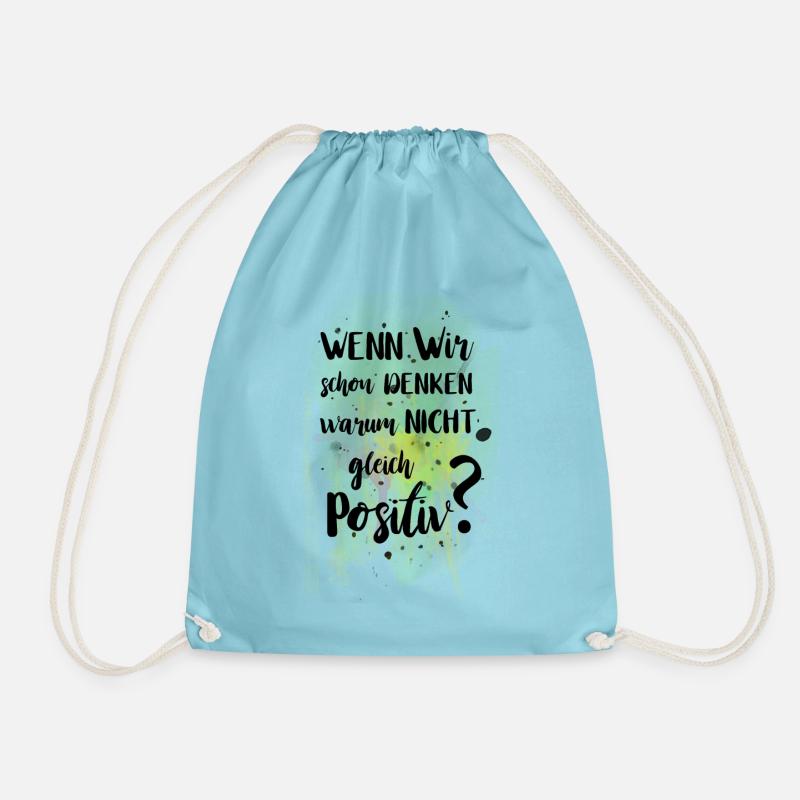 Positiv Denken - Turnbeutel - Aqua