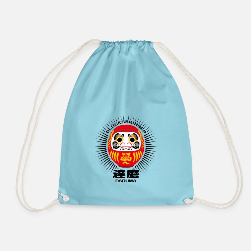 Daruma - Glücksbringer - Turnbeutel - Aqua