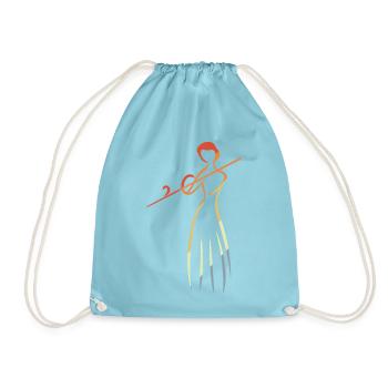 Flötenspielerin Skizze Vintage - Turnbeutel - Aqua - Vorne