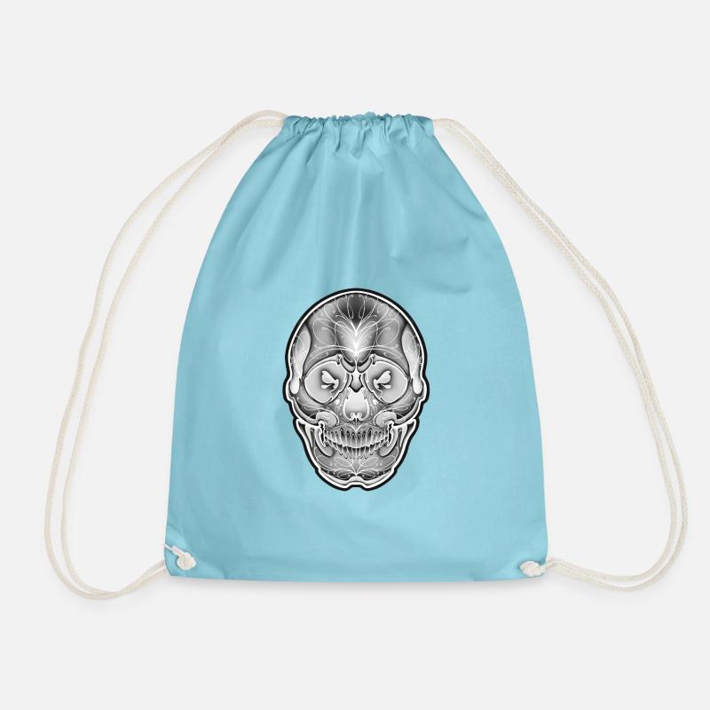 Skull by Owan - Drawstring Bag - aqua