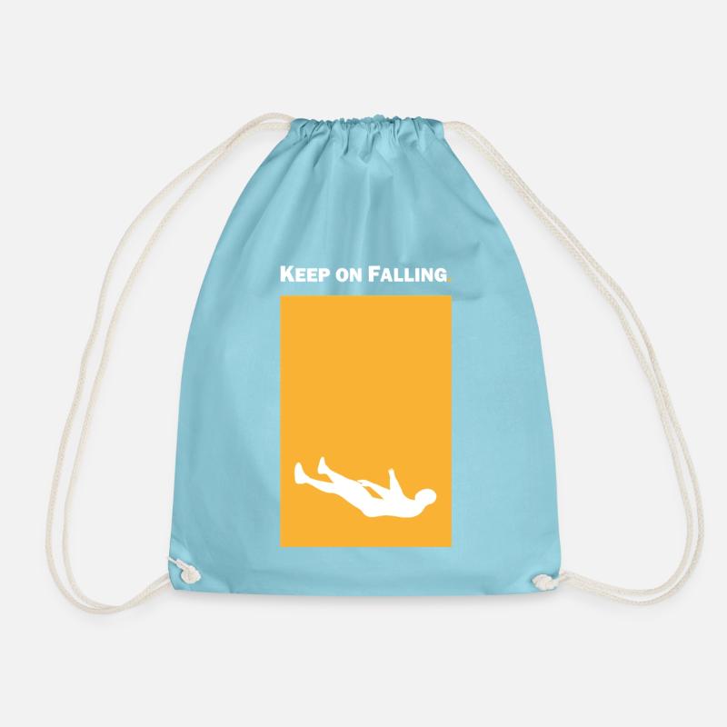 Keep on Falling - Drawstring Bag - aqua