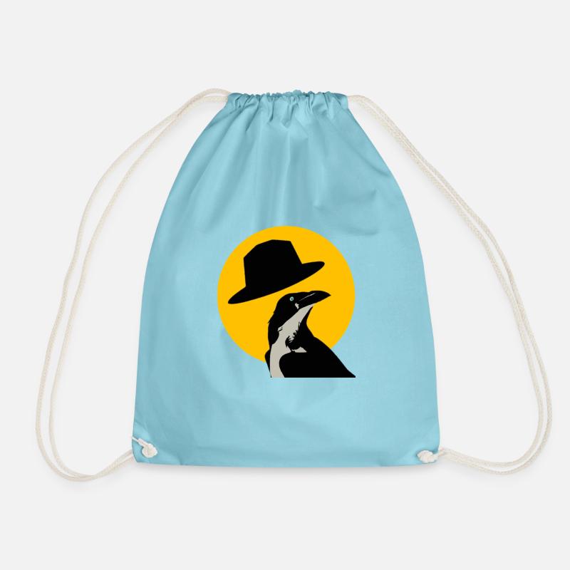 Hat & Crow - Drawstring Bag - aqua