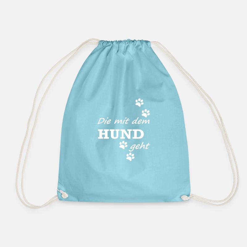 Die mit dem Hund geht - Turnbeutel - Aqua