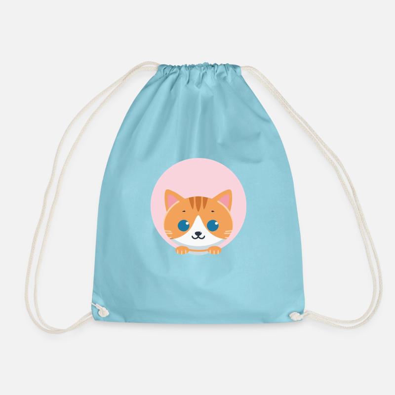 Orangene Katze - Turnbeutel - Aqua