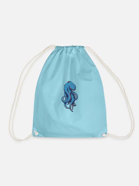 Tintenfisch - Turnbeutel - Aqua