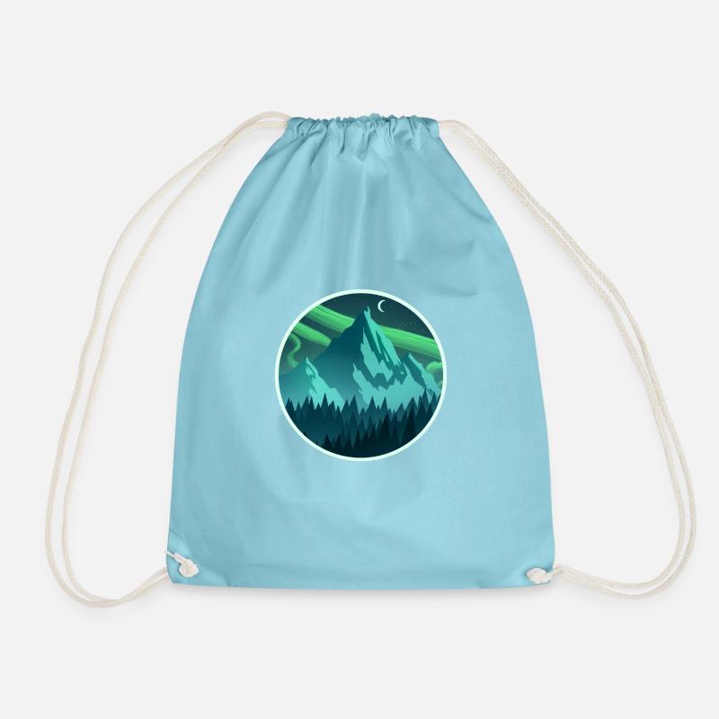 Nordic Mountain - Drawstring Bag - aqua