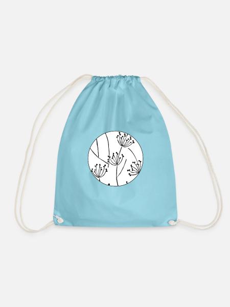 Pattern Design: Wilde Möhre / Dill - whiteground - Turnbeutel - Aqua