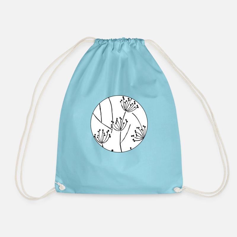 Pattern Design: Wilde Möhre / Dill - whiteground - Turnbeutel - Aqua