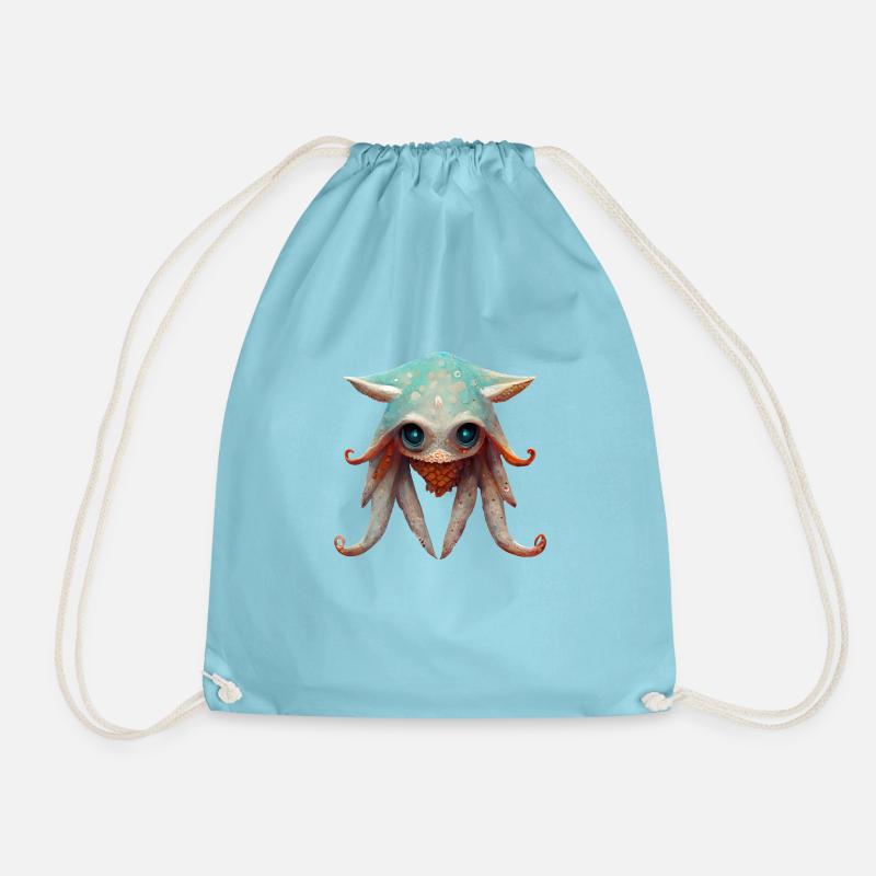 Baby Squidfish - Drawstring Bag - aqua