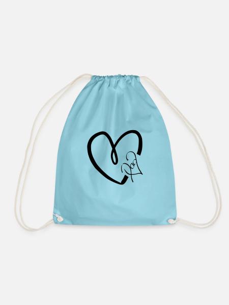 Herz für Dad - Turnbeutel - Aqua