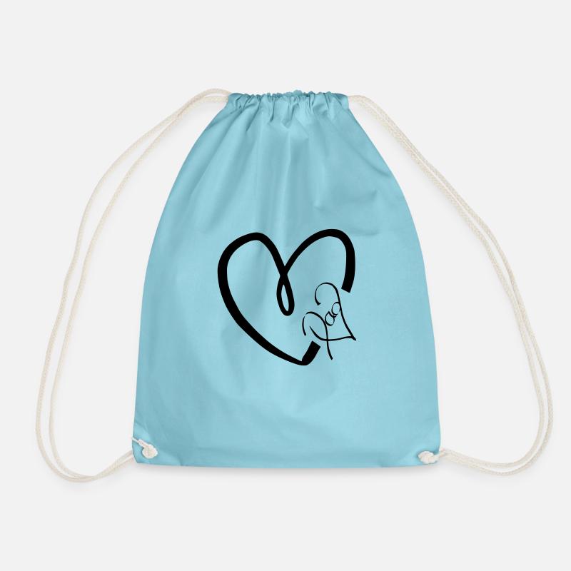 Heart for Dad - Drawstring Bag - aqua