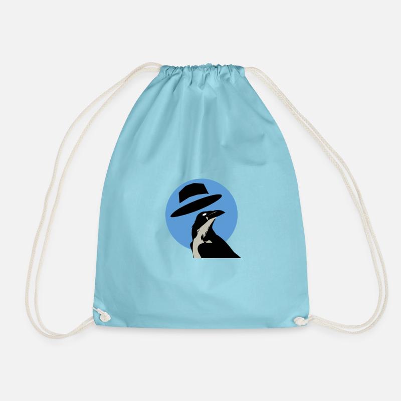 Blaue kühle Krähe - Turnbeutel - Aqua