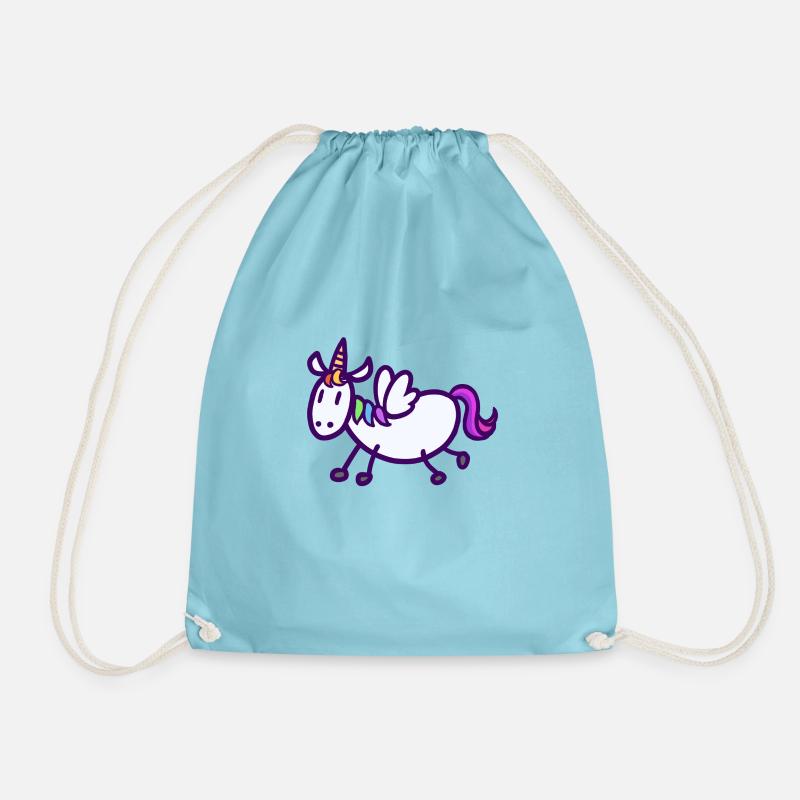 Buntes, fliegendes Einhorn - Turnbeutel - Aqua