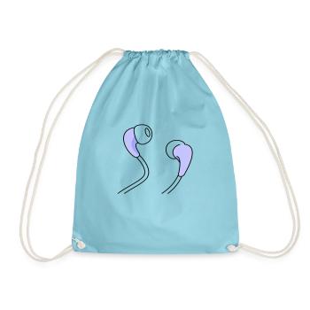 Musique Noir earsphones - Sac de sport léger - aqua - Devant