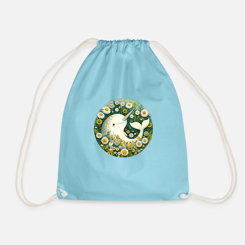 Narwhal - Drawstring Bag - aqua